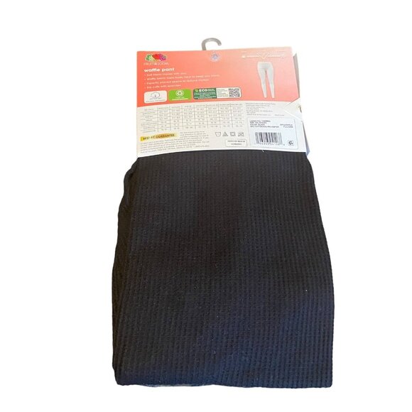Fruit Of The Loom Women Waffle Knit Thermal Long John Pants Black XXXL 3X 22 NEW - Picture 4 of 5